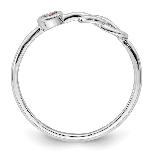 Polished Infinity Ring 14K Gold with Pink Tourmaline