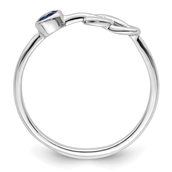 Polished Infinity Ring, Lab-Created Sapphire, Silver
