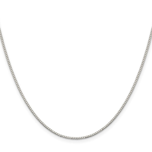 Buy Stylish Rhodium-Plated Sterling Silver 1.1mm Box Chain with Extension