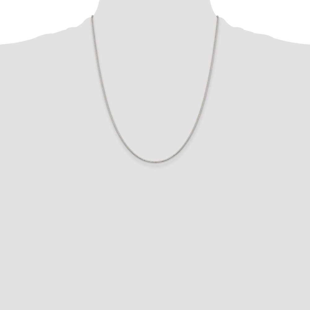 Buy Stylish Rhodium-Plated Sterling Silver 1.1mm Box Chain with Extension