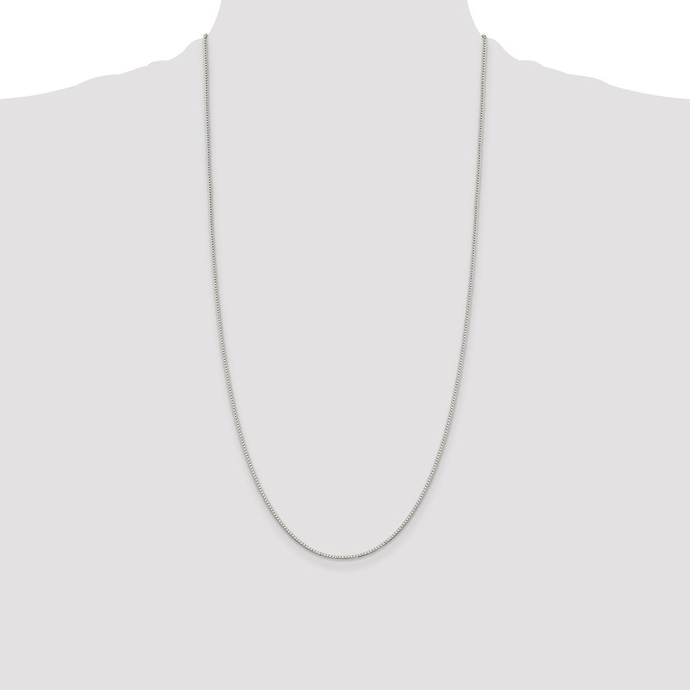 High-Quality Rhodium-Plated Sterling Silver 1.1mm Box Chain - Stylish Value!