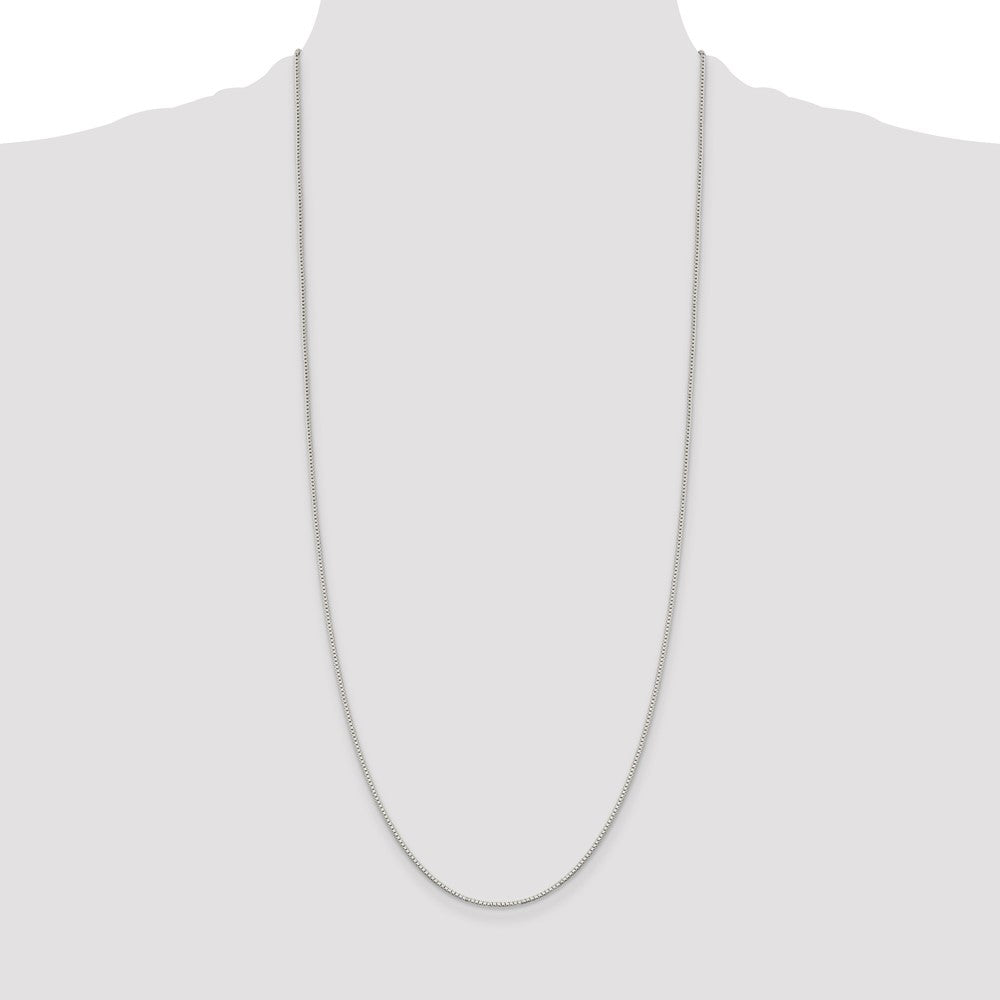 Buy Stylish Rhodium-Plated 1.1mm Sterling Silver Box Chain - Affordable Luxury