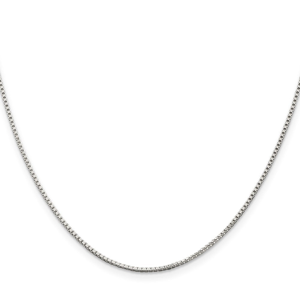 Buy Stylish Rhodium-Plated Sterling Silver 1.25mm Box Chain - Affordable Luxury