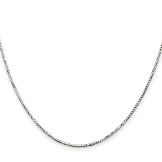 Buy Stylish Rhodium-Plated Sterling Silver 1.25mm Box Chain - Affordable Luxury