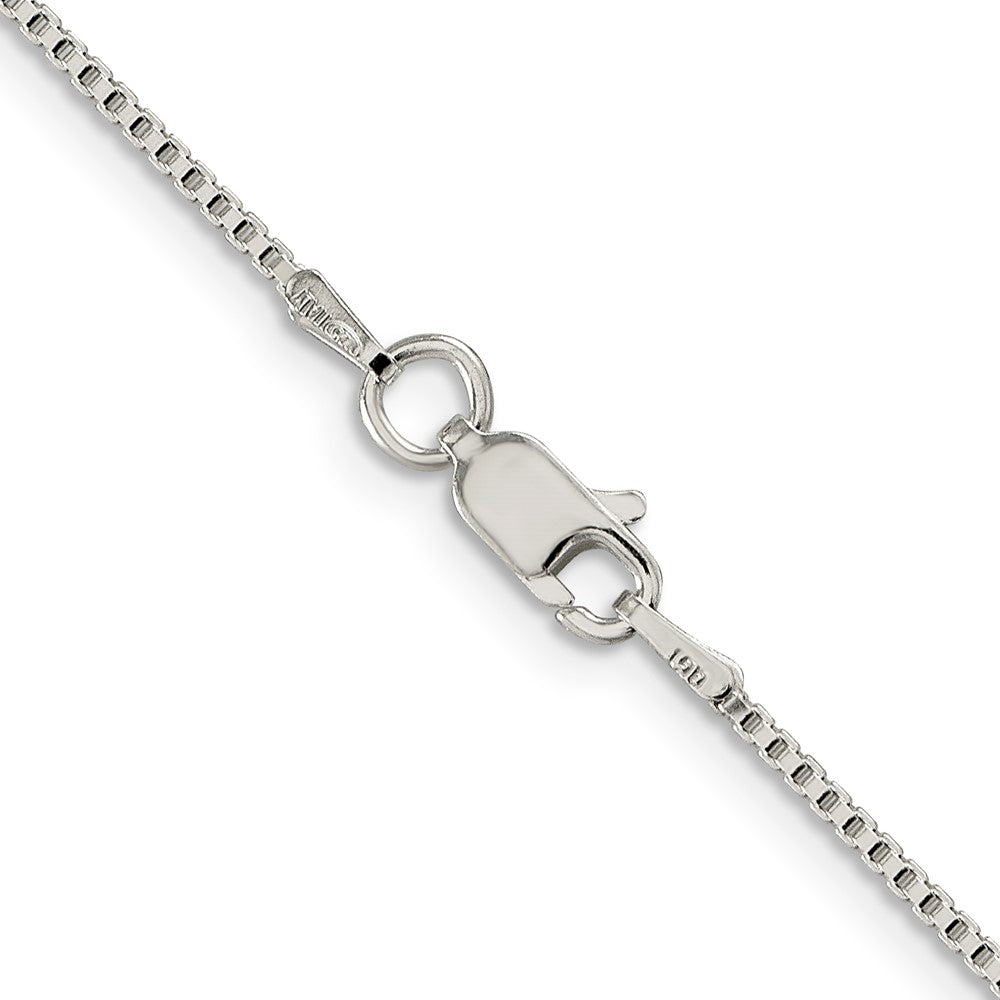 Buy Stylish Rhodium-Plated Sterling Silver 1.25mm Box Chain - Affordable Luxury