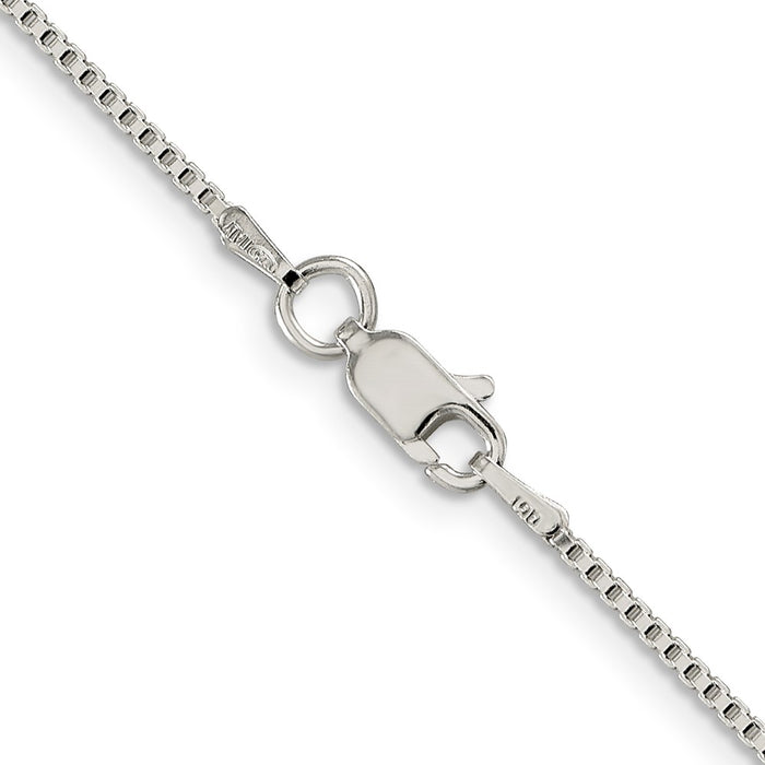 Buy Stylish Rhodium-Plated Sterling Silver 1.25mm Box Chain - Affordable Luxury-3