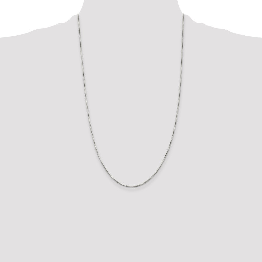 Buy Stylish Rhodium-Plated Sterling Silver 1.25mm Box Chain at Affordable Price