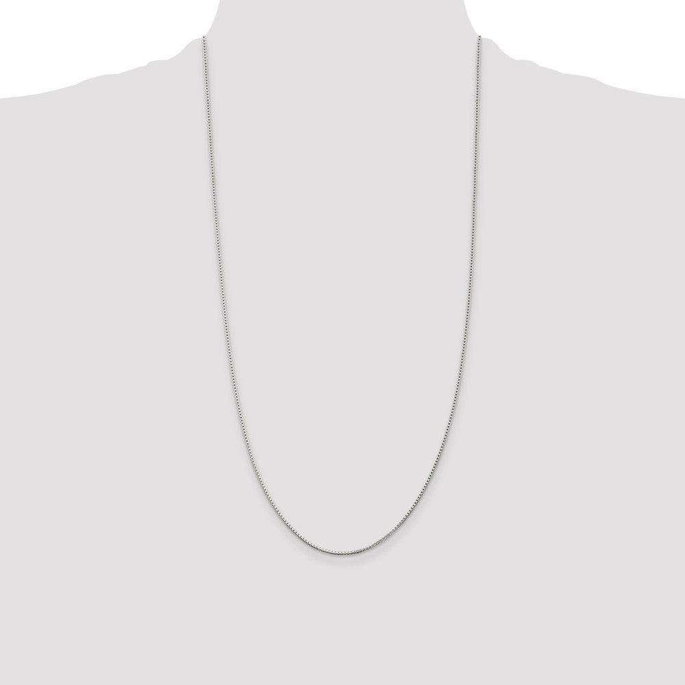 Buy Stylish Rhodium-Plated Sterling Silver 1.25mm Box Chain - Affordable Luxury
