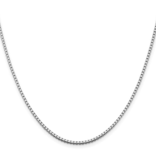 Buy Stylish Rhodium-Plated Sterling Silver 1.75mm Box Chain - Affordable Luxury!