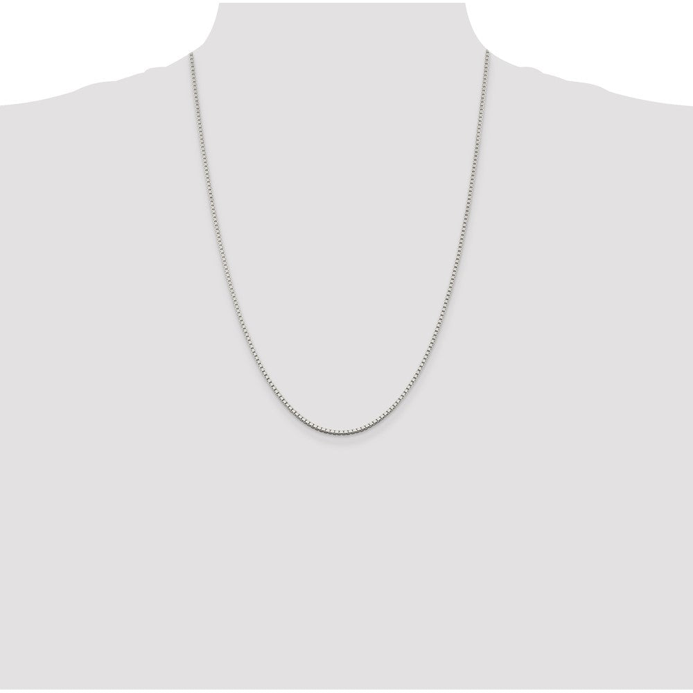Buy Stylish Rhodium-Plated Sterling Silver 1.75mm Box Chain - Affordable Luxury!