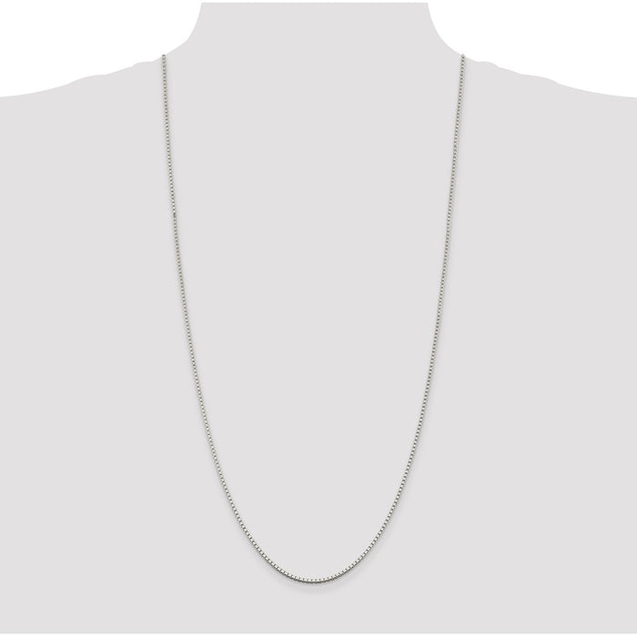 Buy Exclusive Rhodium-Plated Sterling Silver 1.75mm Box Chain - Stylish Value!-4