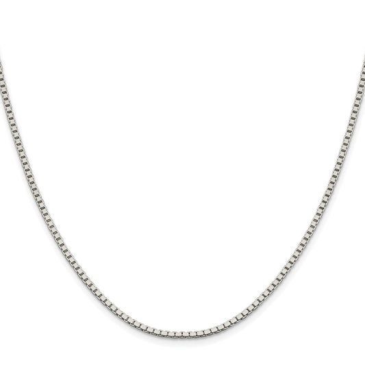 Buy Stylish Rhodium-Plated Sterling Silver 1.9mm Box Chain - Affordable Value
