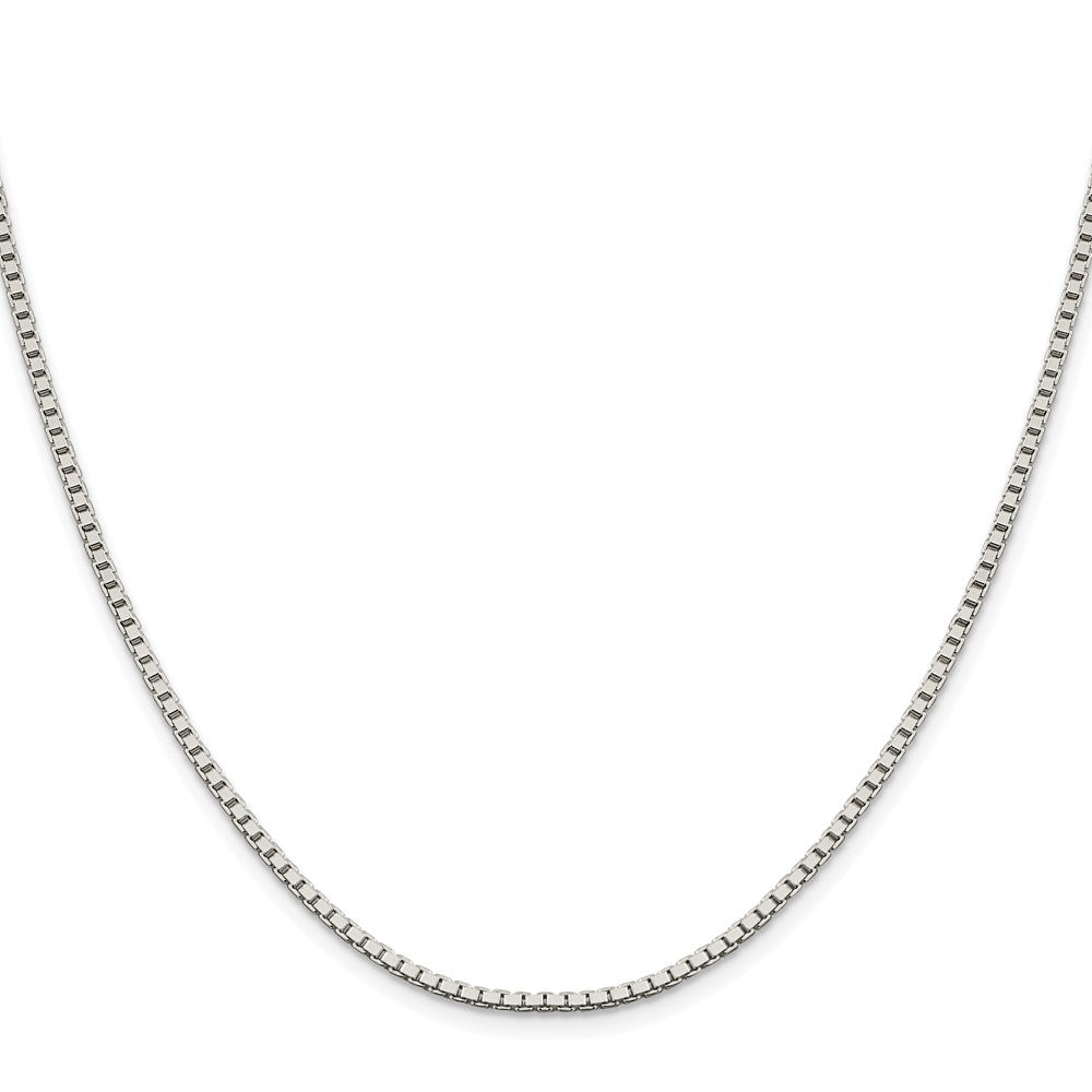 Buy Stylish Rhodium-Plated Sterling Silver 1.9mm Box Chain - Affordable Luxury!