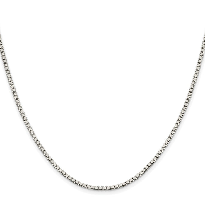 Buy Stylish Rhodium-Plated Sterling Silver 1.9mm Box Chain - Affordable Luxury!-2