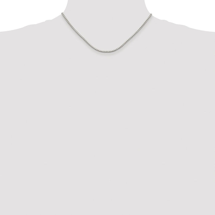 Buy Stylish Rhodium-Plated Sterling Silver 1.9mm Box Chain - Affordable Luxury!-4