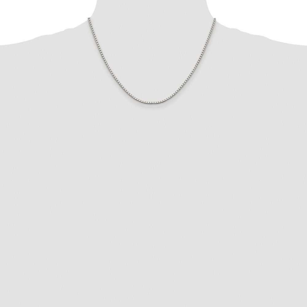 Exclusive Rhodium-Plated Sterling Silver 1.9mm Box Chain - Stylish & Affordable!