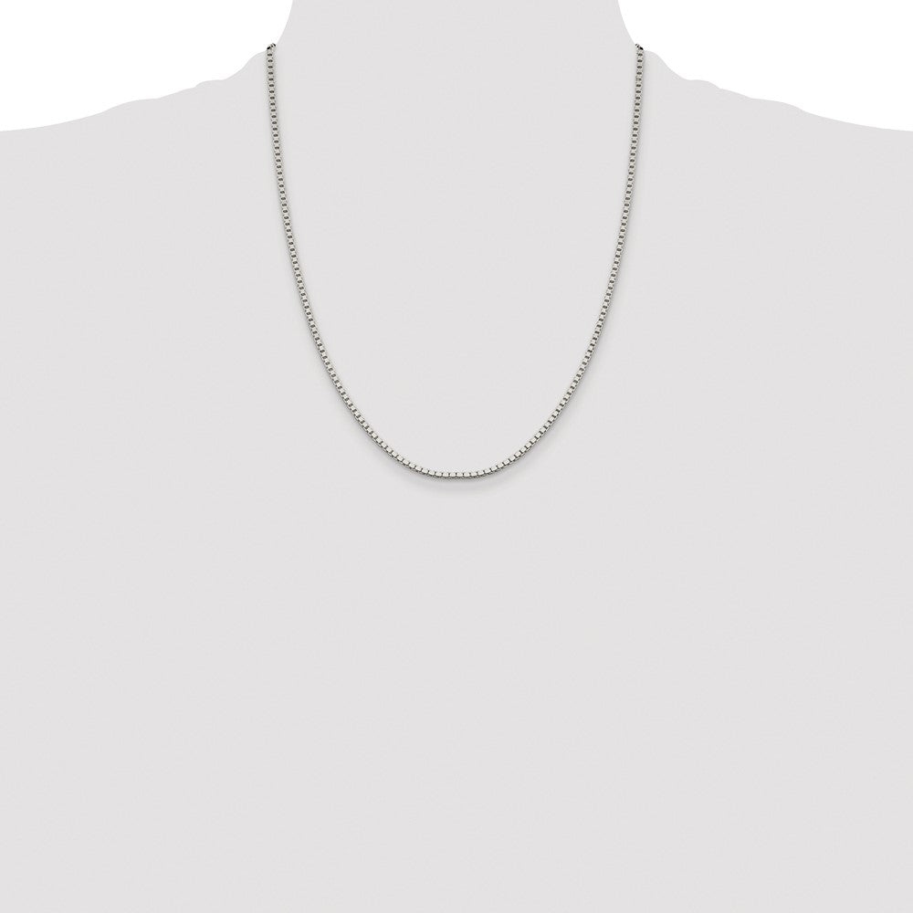 Buy Stylish Rhodium-Plated Sterling Silver 1.9mm Box Chain - Affordable Value