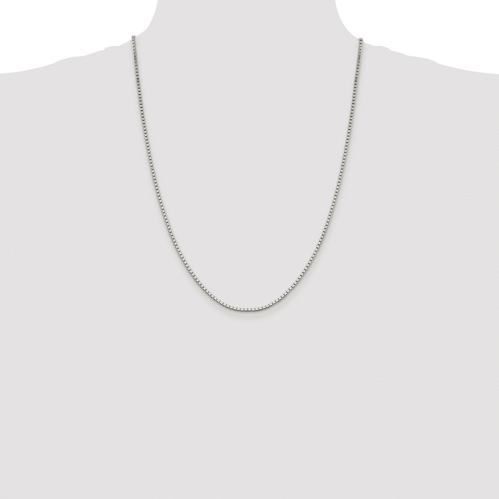 Buy Stylish Rhodium-Plated Sterling Silver 1.9mm Box Chain - Affordable Luxury