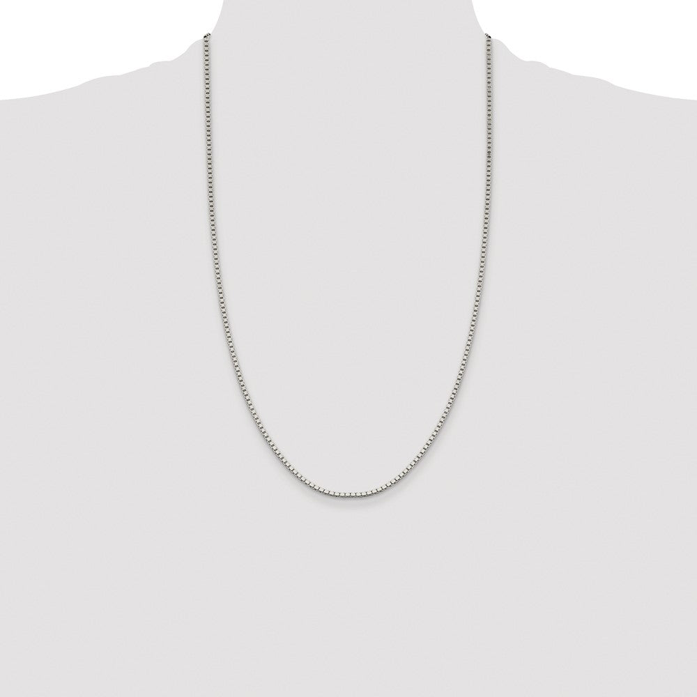 Buy Stylish Rhodium-Plated Sterling Silver Box Chain - 1.9mm, Affordable Luxury