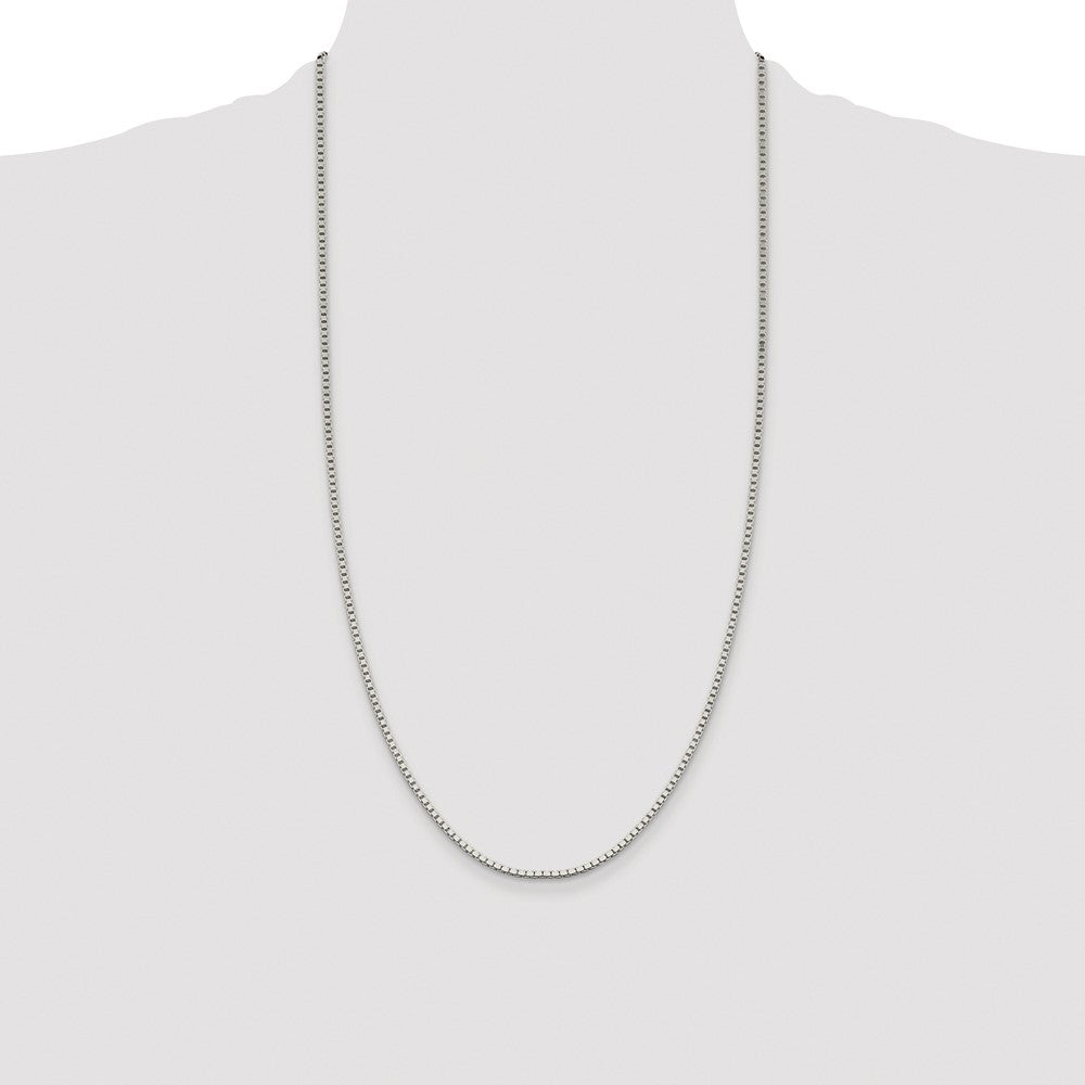 Buy Stylish Rhodium-Plated Sterling Silver 1.9mm Box Chain - Affordable Elegance