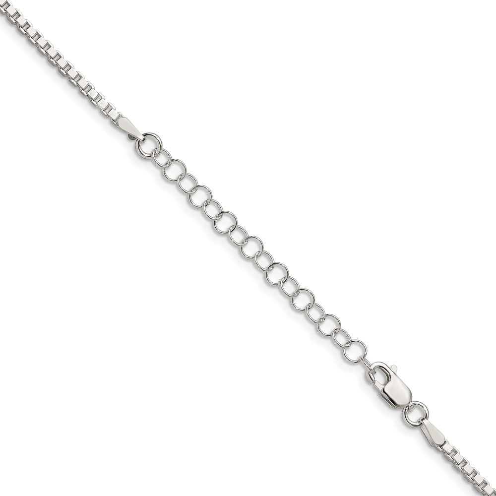 High-Quality Sterling Silver 2mm Box Chain with 2-Inch Extension - Stylish Value