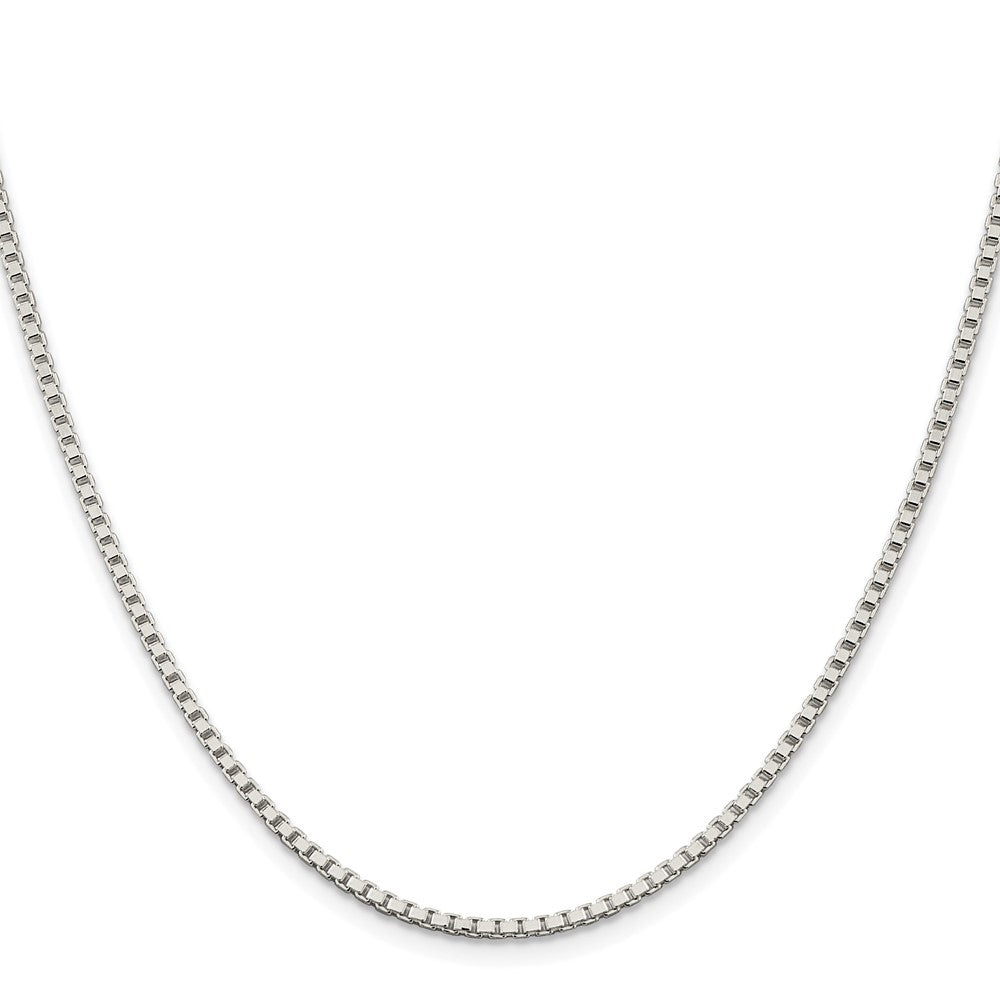 Buy Stylish 2mm Rhodium-Plated Sterling Silver Box Chain - High-Quality Value