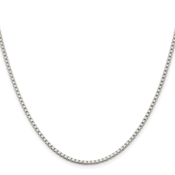 Rhodium-Plated 2mm Sterling Silver Box Chain - Style GR1-1031221