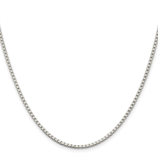 Buy Exclusive 2mm Rhodium-Plated Sterling Silver Box Chain - Stylish Value!