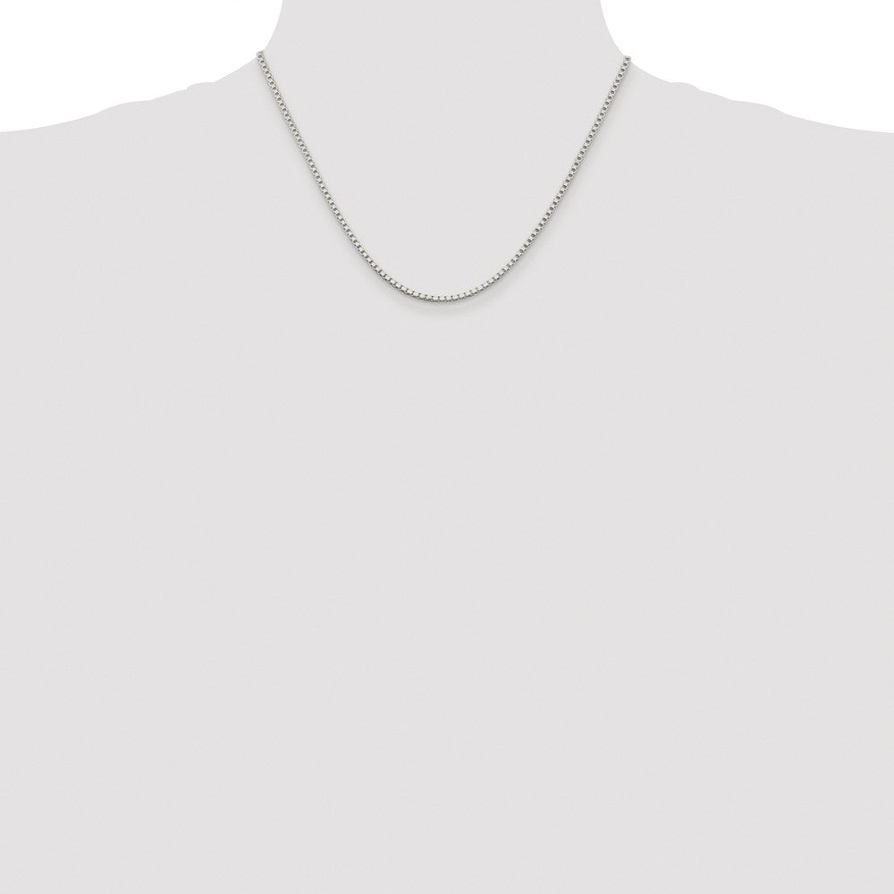 Buy Stylish 2mm Rhodium-Plated Sterling Silver Box Chain - High-Quality Value