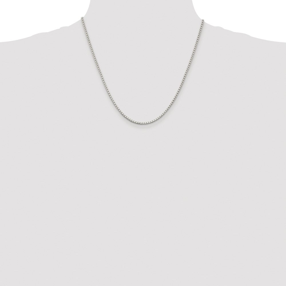 Exclusive Rhodium-Plated 2mm Sterling Silver Box Chain | Stylish & Affordable