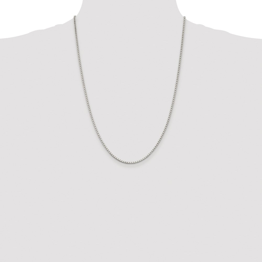 Buy Stylish 2mm Rhodium-Plated Sterling Silver Box Chain - High-Quality Value