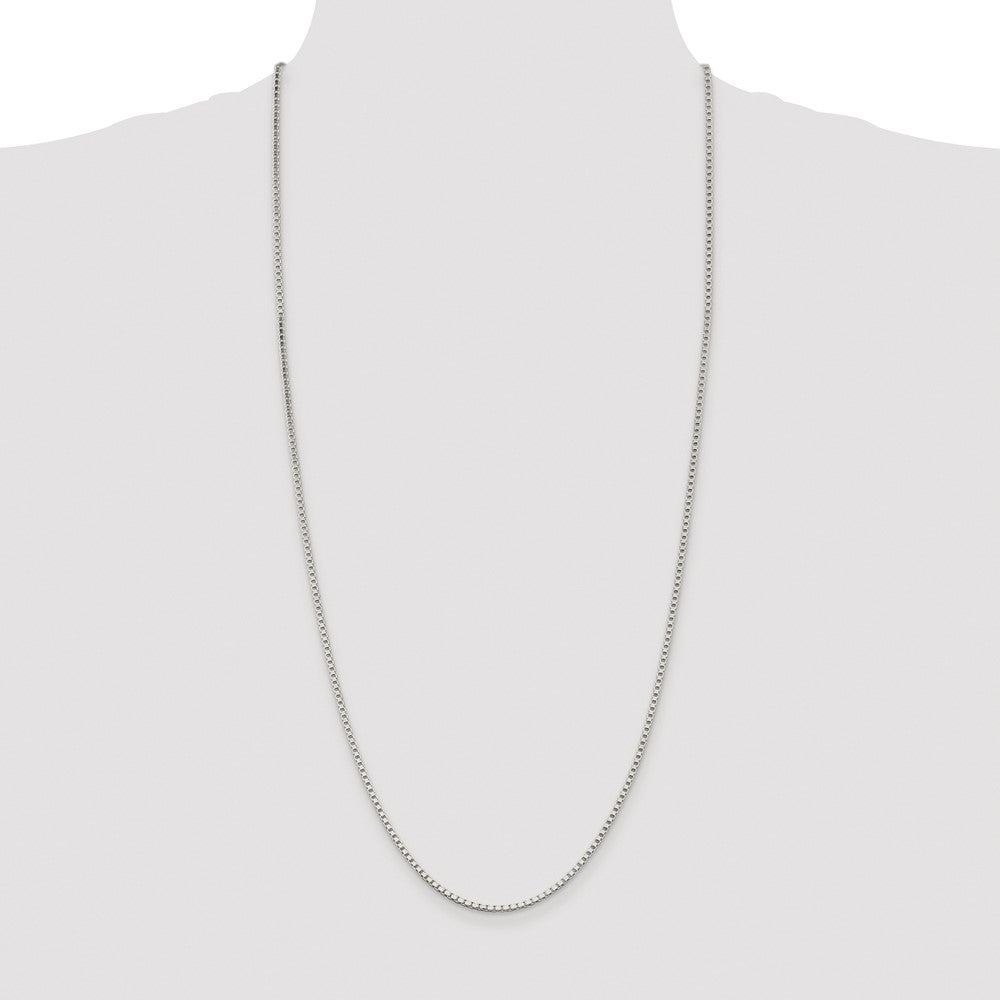 Buy Stylish 2mm Rhodium-Plated Sterling Silver Box Chain - Affordable Luxury