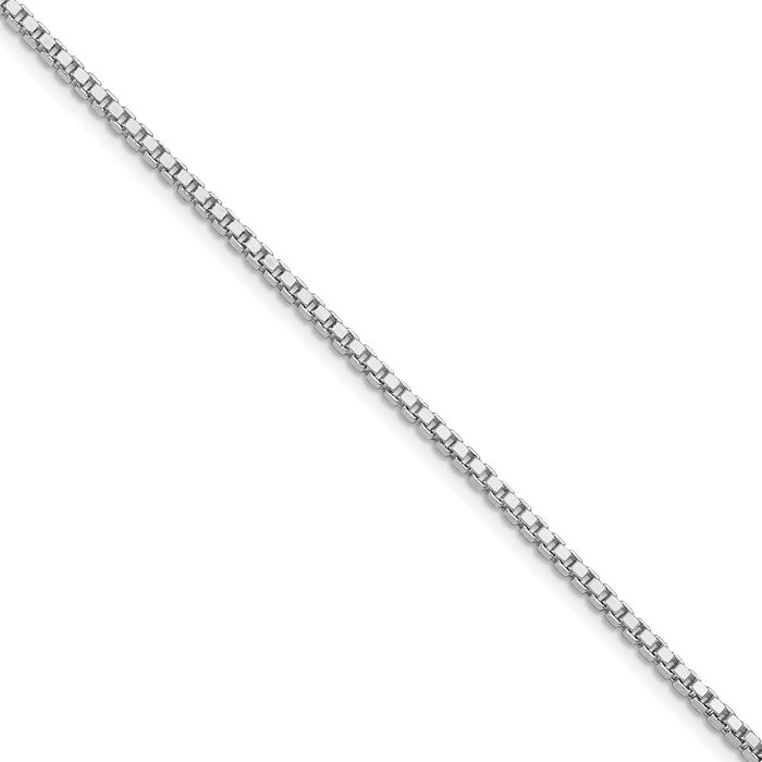Buy Stylish 2mm Rhodium-Plated Sterling Silver Box Chain - High-Quality Value-1