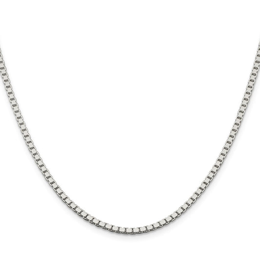 High-Quality 2.5mm Sterling Silver Box Chain - Stylish & Affordable Jewelry