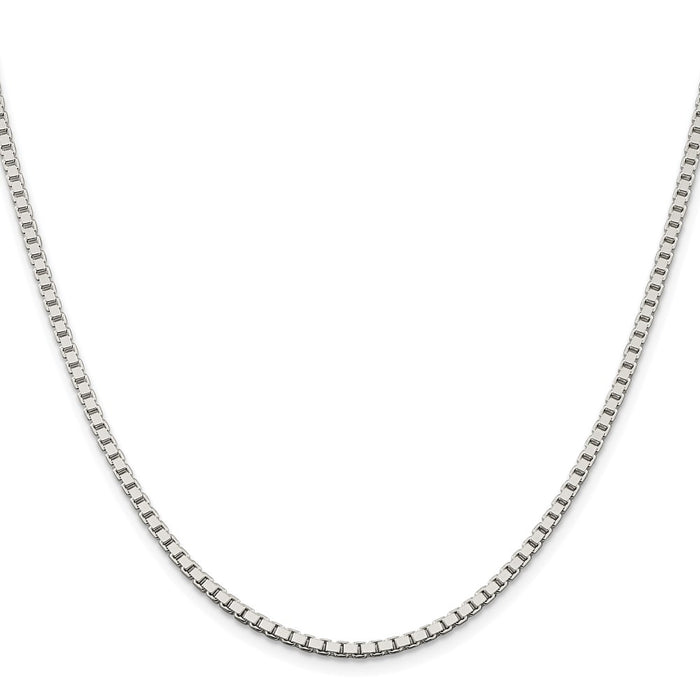 Buy Stylish 2.5mm Rhodium-Plated Sterling Silver Box Chain - Affordable Luxury-2