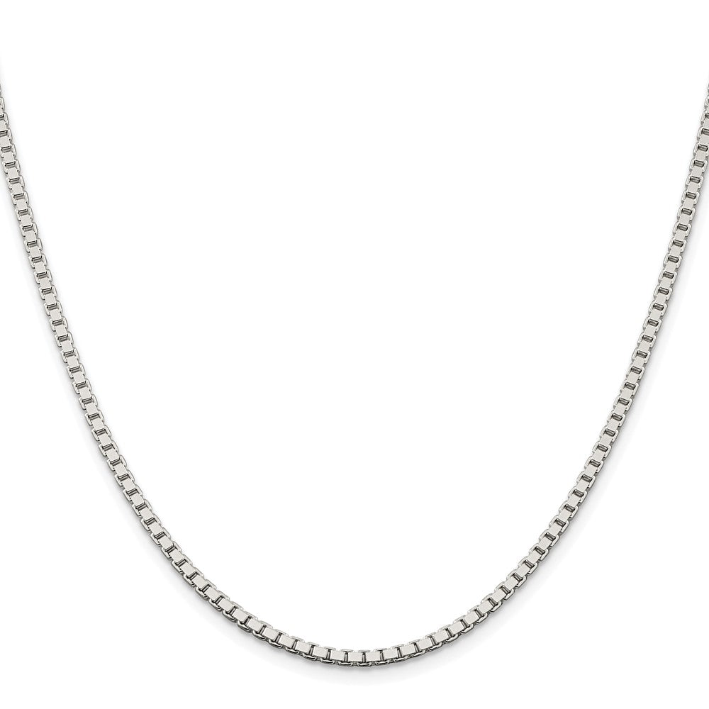 Buy Stylish Rhodium-Plated Sterling Silver 2.5mm Box Chain - Affordable Luxury