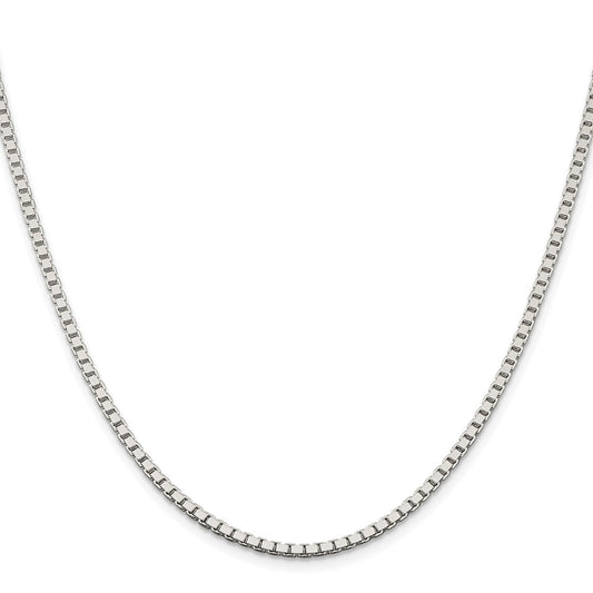 Buy Stylish Rhodium-Plated Sterling Silver 2.5mm Box Chain - Affordable Luxury