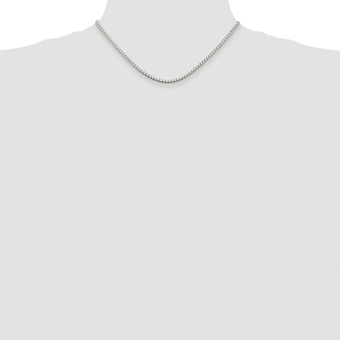 Buy Stylish Rhodium-Plated Sterling Silver 2.5mm Box Chain - Affordable Luxury-4