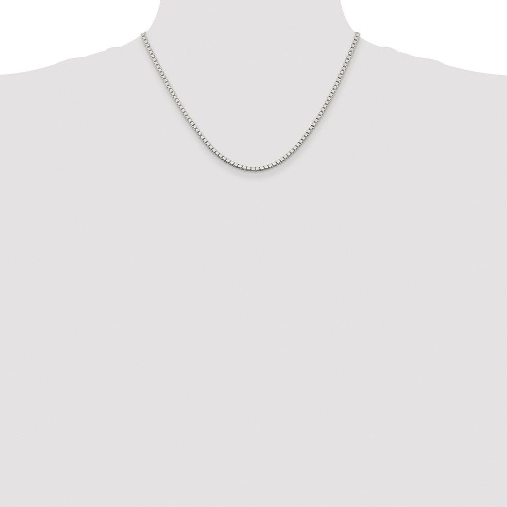 Exclusive 2.5mm Rhodium-Plated Sterling Silver Box Chain - Stylish Value!