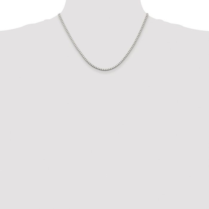 Exclusive 2.5mm Rhodium-Plated Sterling Silver Box Chain - Stylish Value!-4