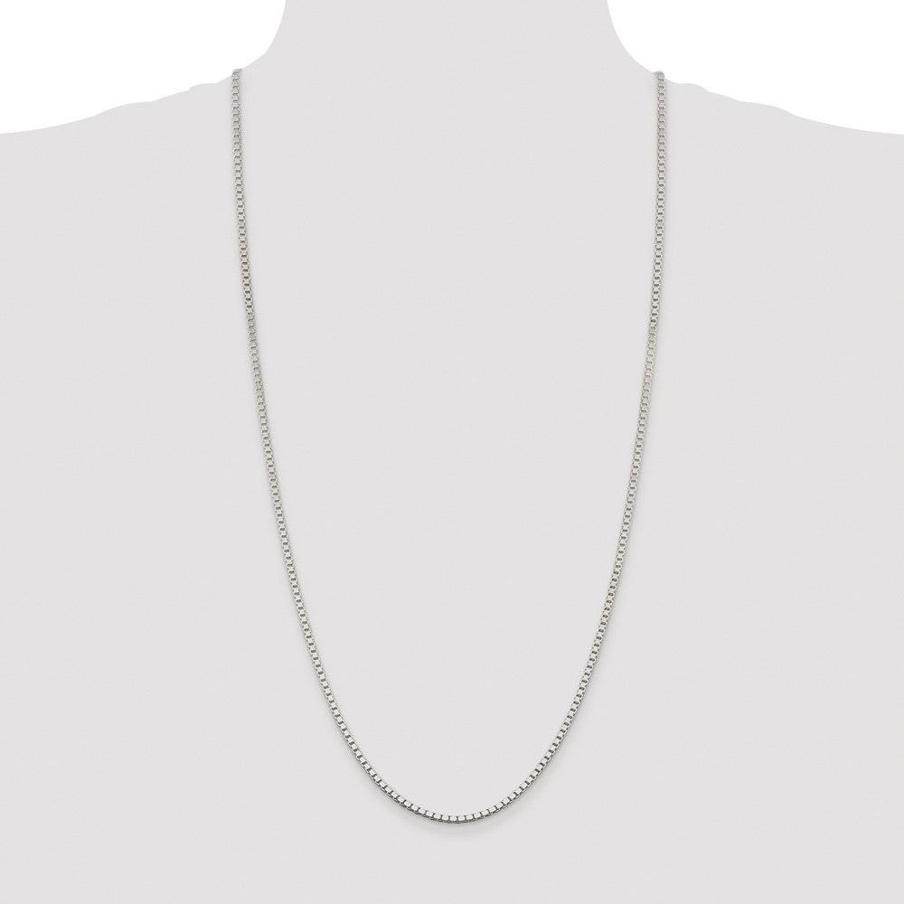 Buy Stylish 2.5mm Rhodium-Plated Sterling Silver Box Chain - Affordable Luxury