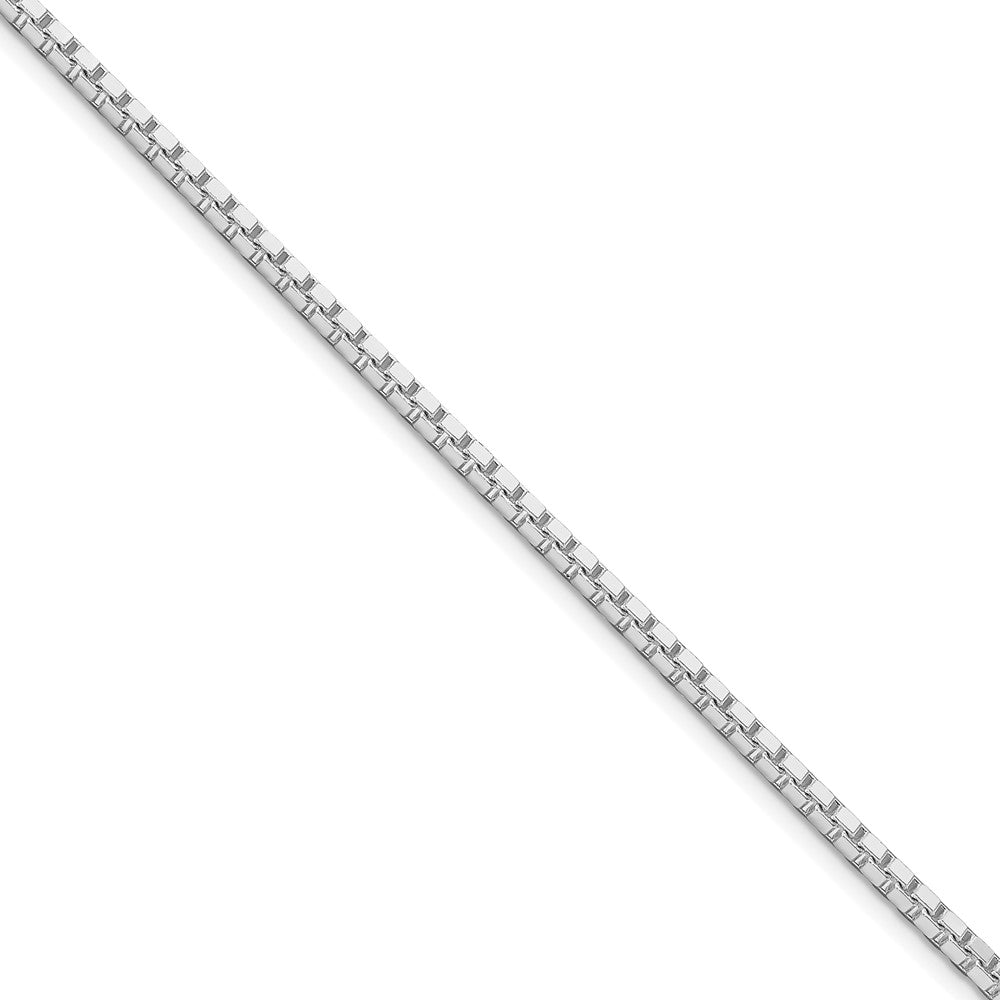 Order Stylish 2.5mm Rhodium-Plated Sterling Silver Box Chain - Luxury Value!