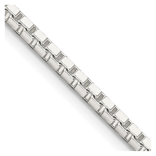 High-Quality 2.5mm Sterling Silver Box Chain - Stylish & Affordable Jewelry