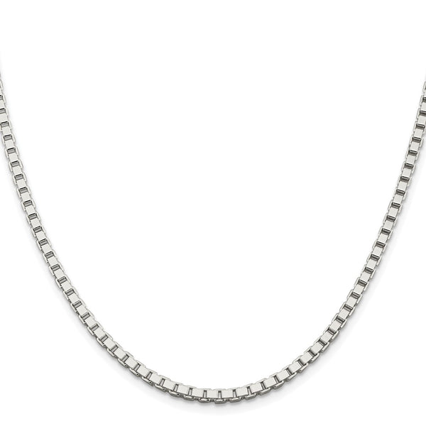 Rhodium-Plated 3mm Sterling Silver Box Chain - Style GR1-1031309