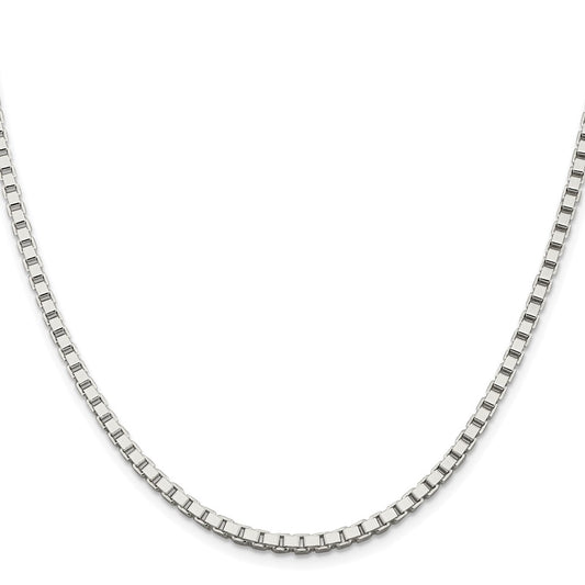 Buy Stylish Rhodium-Plated 3mm Sterling Silver Box Chain - Affordable Luxury!