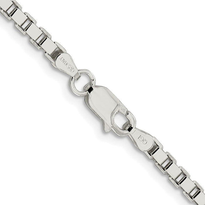 Buy Stylish Rhodium-Plated 3mm Sterling Silver Box Chain - Affordable Luxury!-3