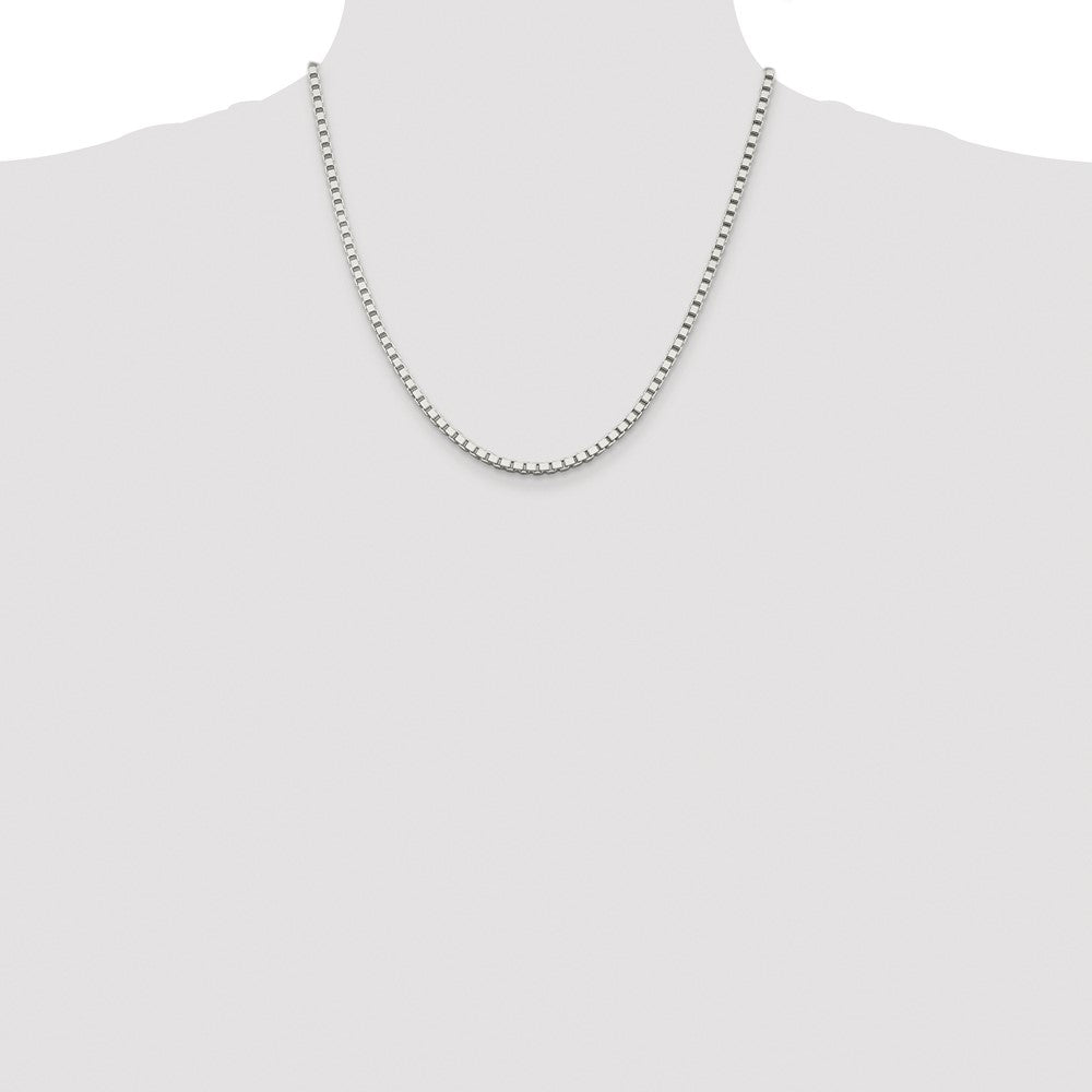 Exclusive 3mm Rhodium-Plated Sterling Silver Box Chain - Affordable Luxury!
