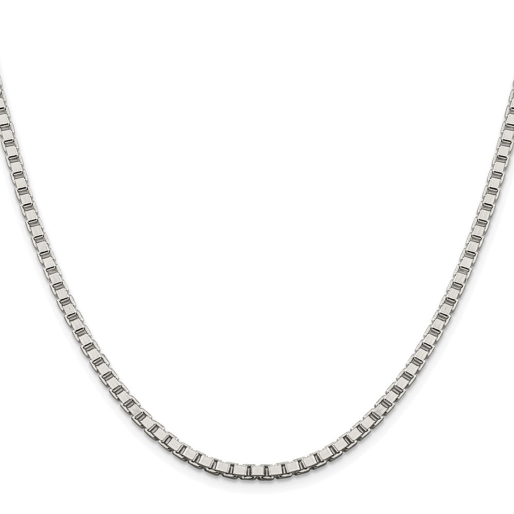 Buy Stylish Rhodium-Plated Sterling Silver 3.25mm Box Chain - Affordable Elegance