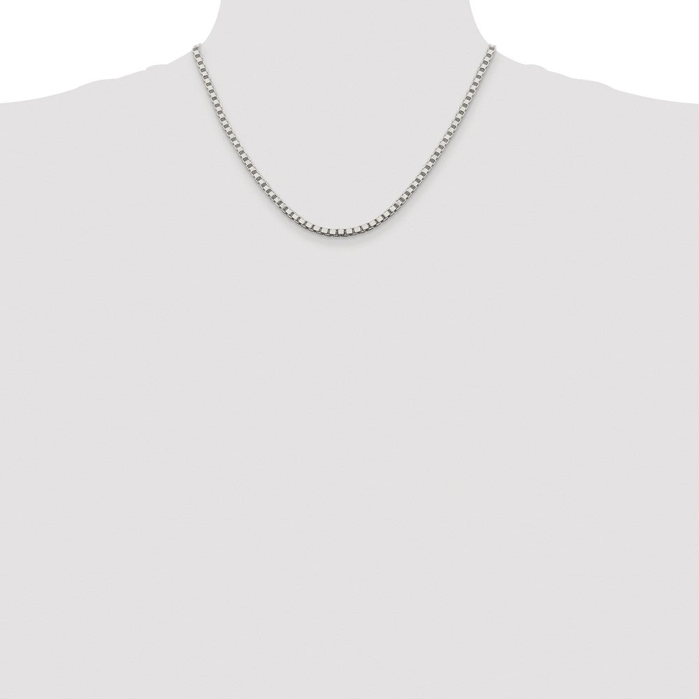 Buy Stylish Rhodium-Plated Sterling Silver Box Chain - 3.25mm, Affordable Price!