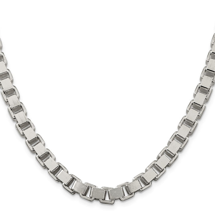 Buy Stylish 7mm Sterling Silver Box Chain - Affordable Luxury Jewelry-2